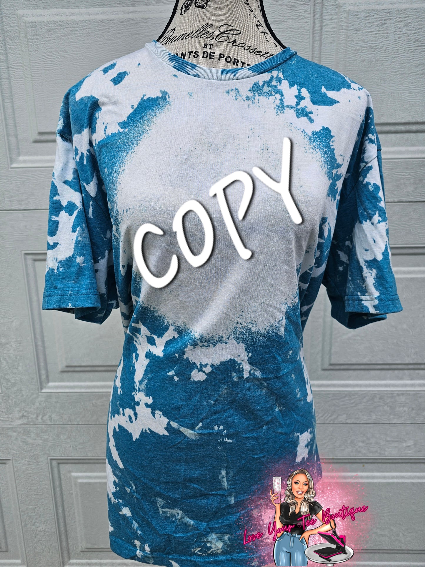 BLEACHED BLANK T-SHIRT GILDAN HEATHER GALAPAGOS BLUE