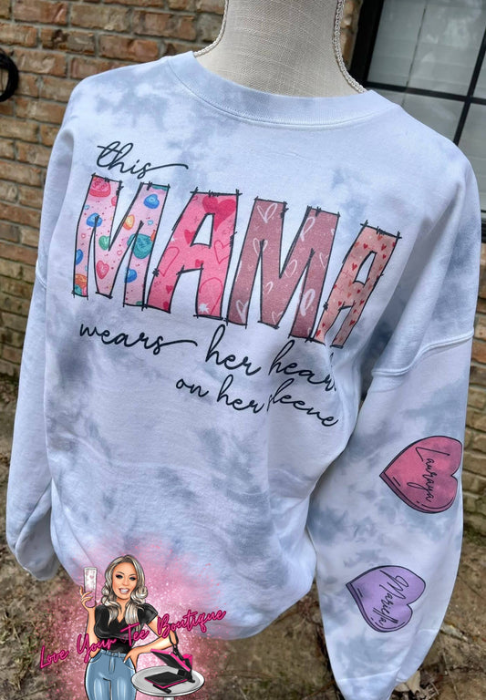 This mama wears her heart on her sleeves